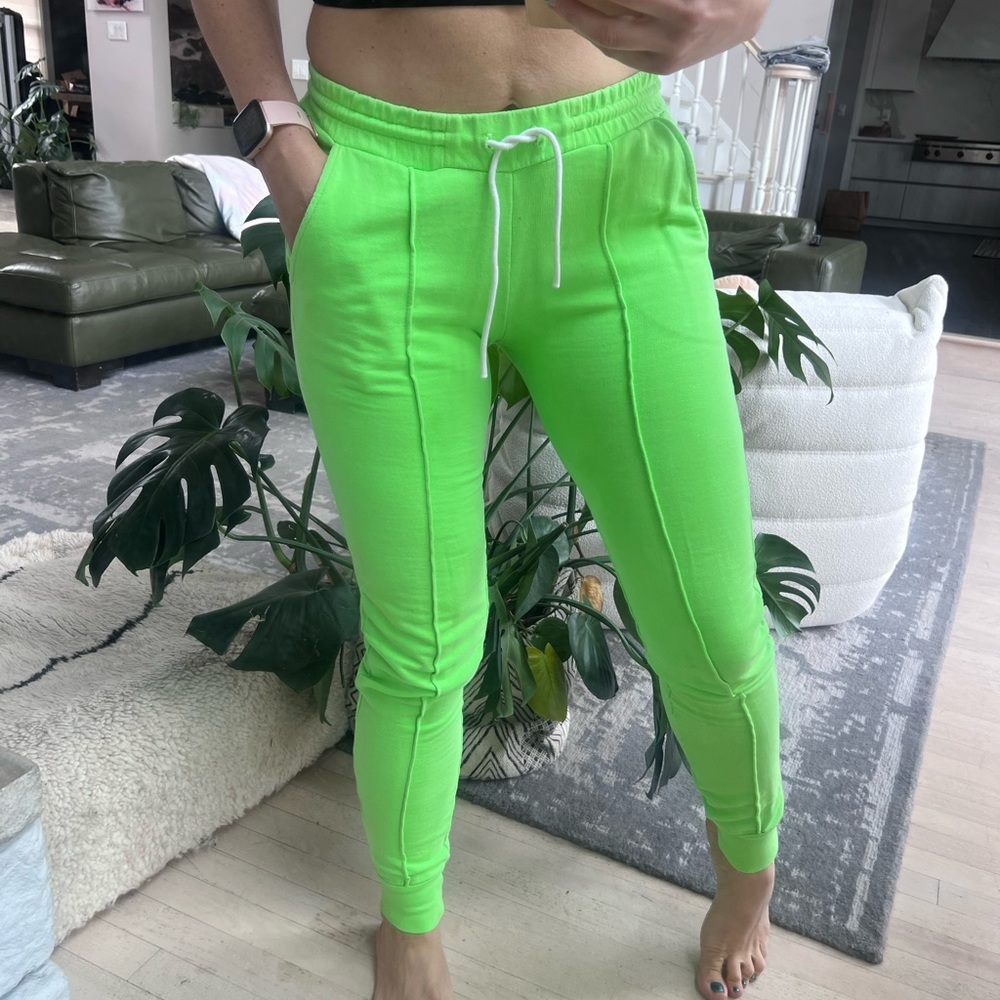 Cotton Citizen neon Green Day glow joggers sweatpants sz S